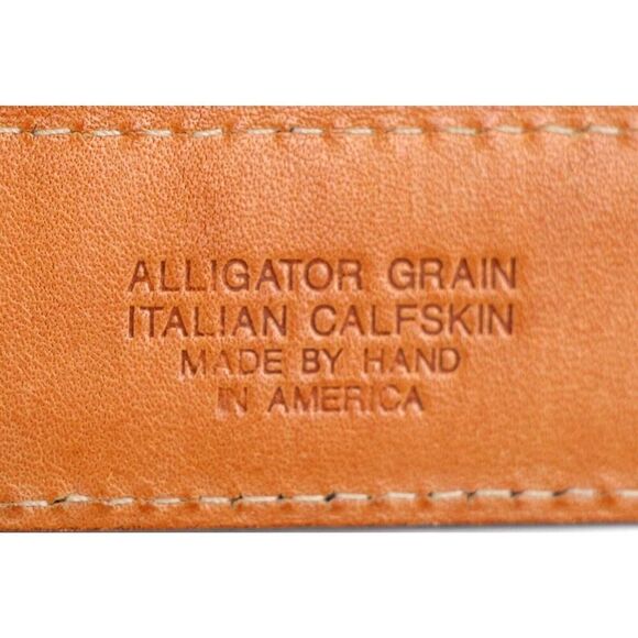 Martin Dingman BLACK ALLIGATOR CALFSKIN 1 1/8"Wd CASUAL DRESS BELT Sz 38/95 (G87 - Picture 7 of 14